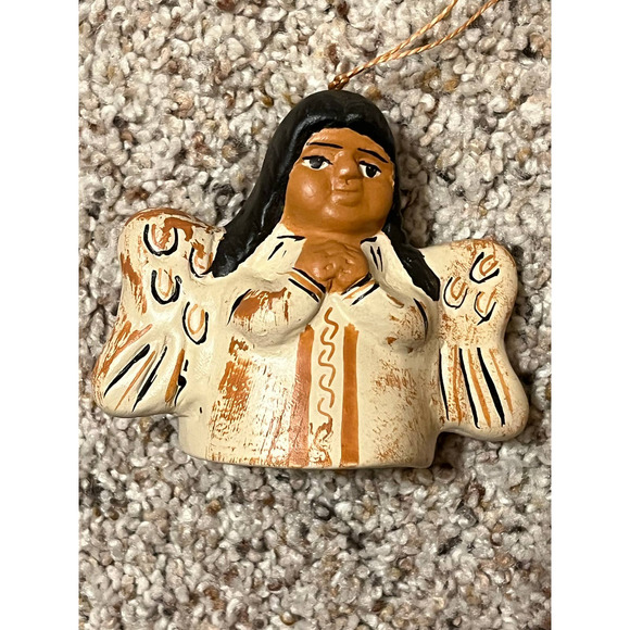 CIAP Peru Terra Cotta Clay Pottery Peruvian Folk Art Angel Wings Praying Bell - Picture 1 of 7